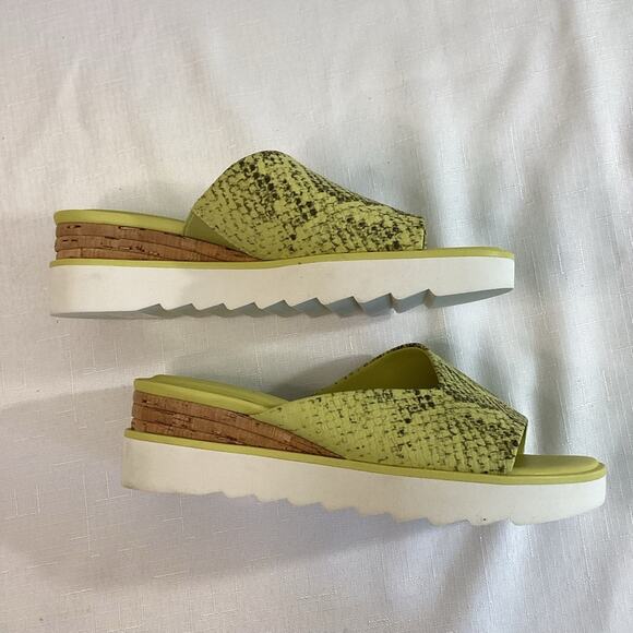 Franco Sarto Women’s White & Green Slide-on Wedge Sandals Size 8W NWOT - Picture 3 of 10